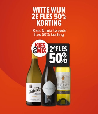 Kies en mix je favoriete witte wijn: nu 2e fles halve prijs